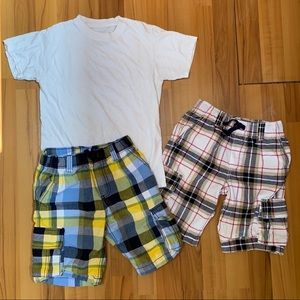 Lot of Gymboree Shorts and White Tee